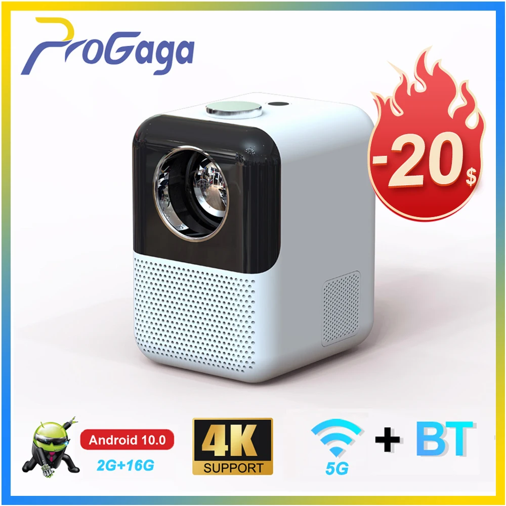  ProGaga PG450 MINI Projectors 5G WIFI 2+16G Android 10.0 Projector Support 4K Full 1080P Proyector Bluetooth-Compatible Beamer 