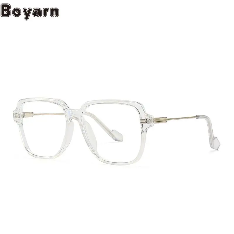 

Boyarn Fashion Large Frame Flat Lens Advanced Men's And Women's General Business Glasses Ins Art Anti Blue Lens