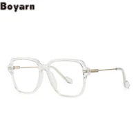boyarn fashion large frame flat lens advanced mens and womens general business glasses ins art anti blue lens