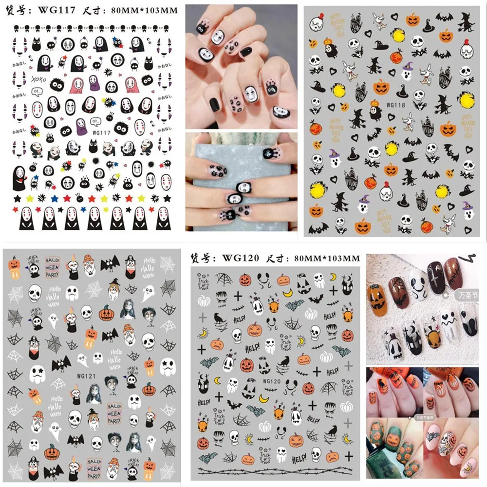 

3D Cute Anime Nail Sticker Charms Kawaii Japanese Stickers Design Accessories Manicure Nail Art Decoration Geometry Decals