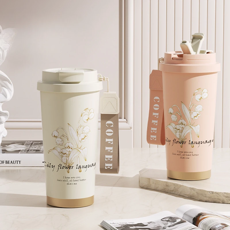 2024 герметичная кофейная чашка для путешествий бутылка из нержавеющей стали с