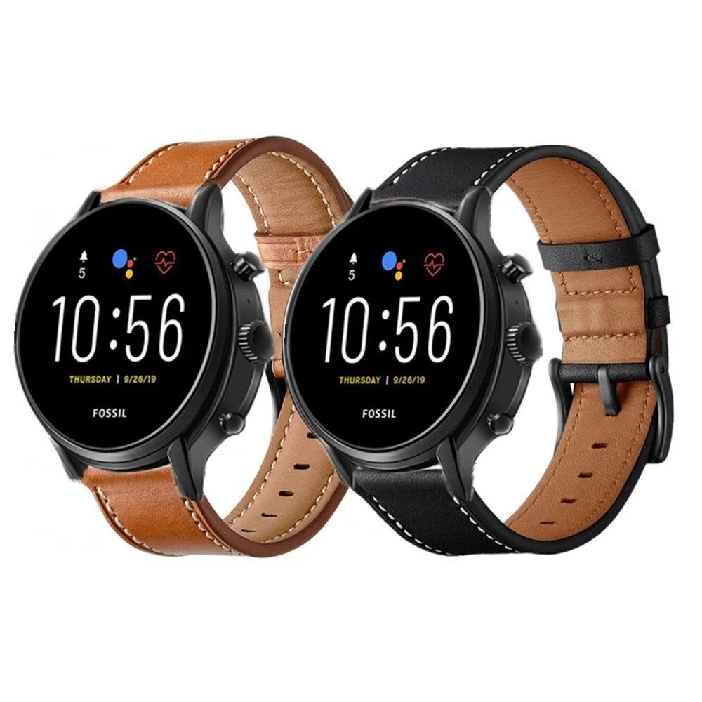 

Быстросъемный ремешок из натуральной кожи для Fossil Gen 5 Carlyle/Julianna/Garrett HR/ Q Explorist/Gen 5E 44 мм/спортивный браслет 43 мм