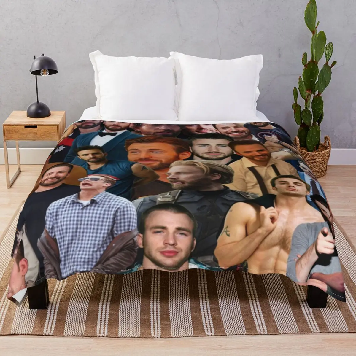 Chris Evans Collage Blankets Coral Fleece Spring Autumn Warm Throw Blanket for Bed Sofa Camp Cinema