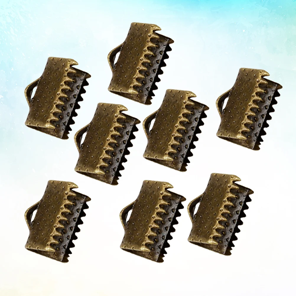 

100 PCS Colorful Jewelry Bracelet End Clamps Cord Clamp End Caps Crimp Ends Buckles Clamps Cord Ends