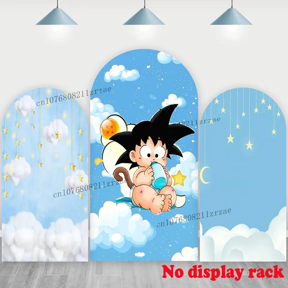 Фото Dragon Ball Arch Baby Goku фон для мальчика 1st Happy Birthday Party Декор детский душ плакат баннер фон реквизит для фотосъемки №1