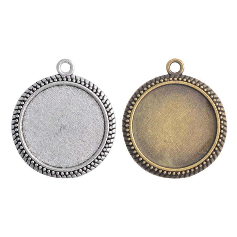 

5pcs/Lot 25mm Inner Size 2 Fashion Colors Plated Classic Style Cabochon Base Setting Charms Pendant Tray