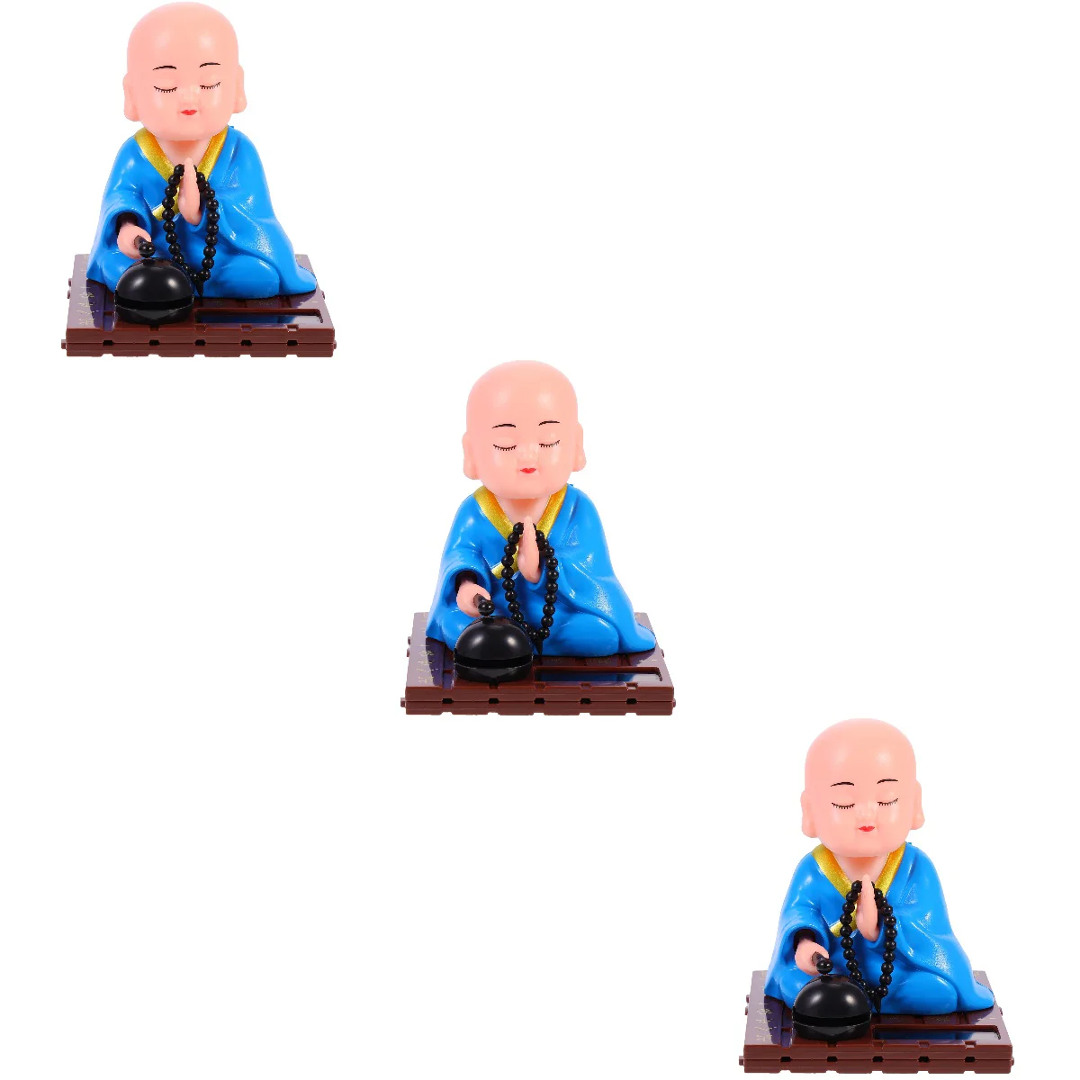

3 Vivid Little Monk Ornament Adorable Car Monk Adornment Solar Monk Decor
