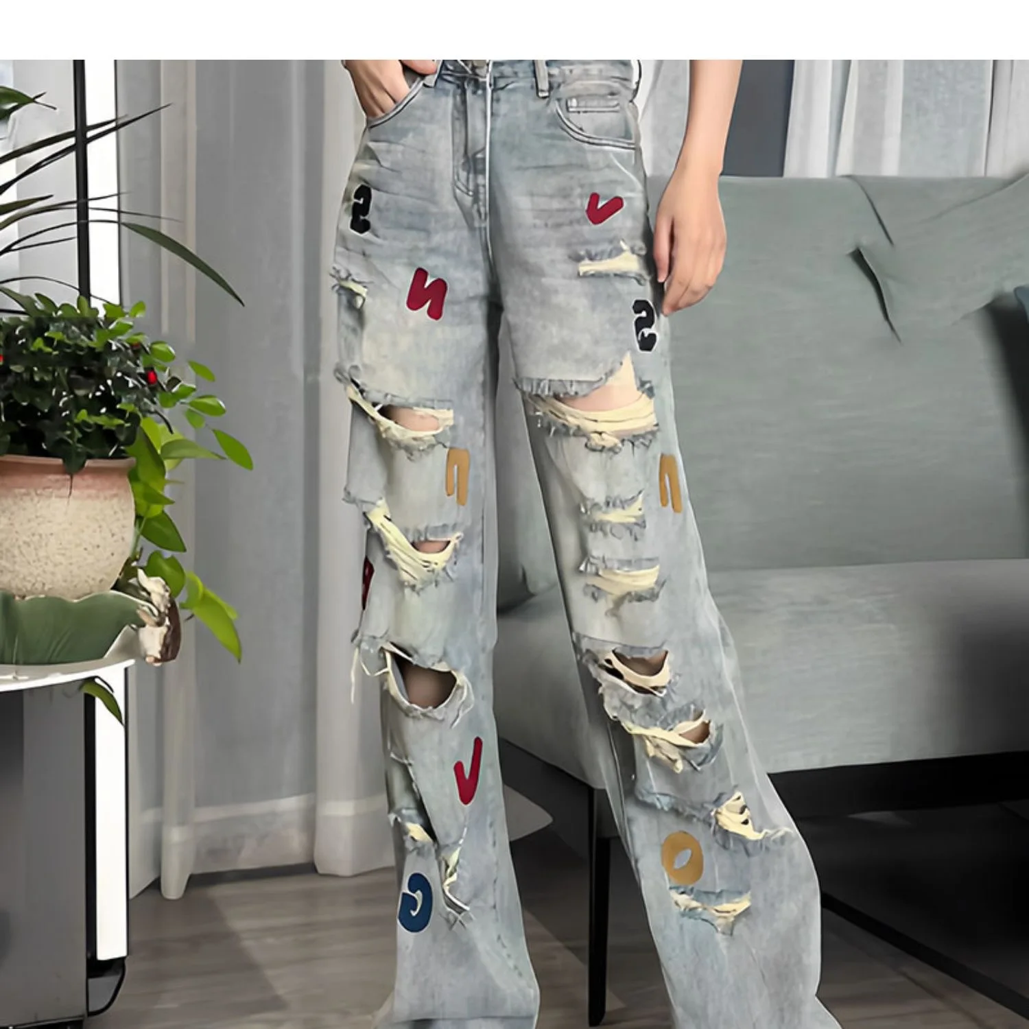 

S878 Fashion women's Jeans 2023 Runway Luxury famous Brand European Design party style women's Clothing