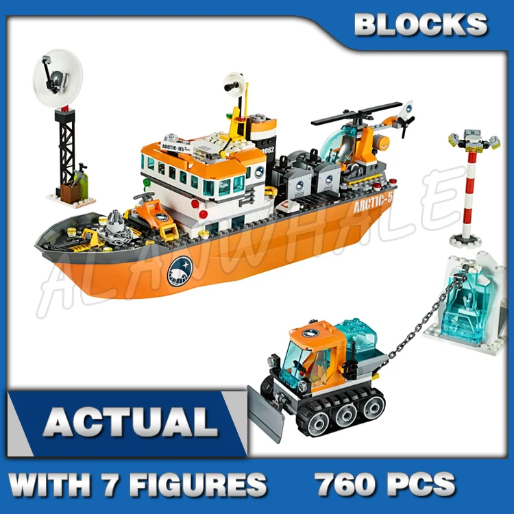 

760pcs Town Arctic Explorer Icebreaker Ice wall Base Snow Plough 10443 Building Blocks Set Bricks Compatible with Model