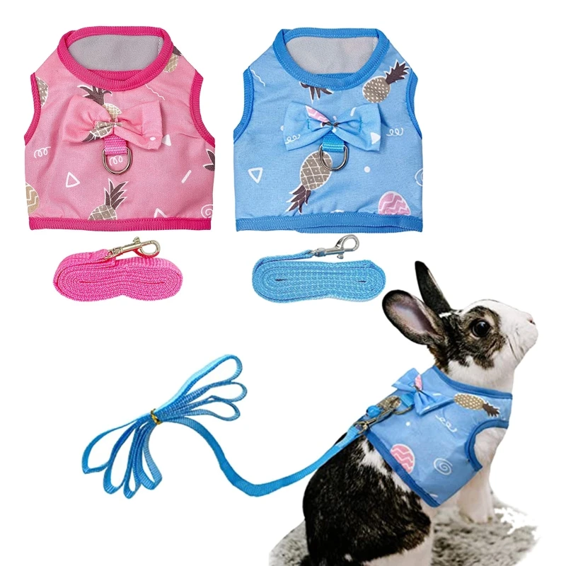 

Bunny Harness and Leash Set Rabbit Vest with Bell for guinea pig Ferret Chinchilla Hamster Squirrel 3 Sizes 2 Colors Y5GB