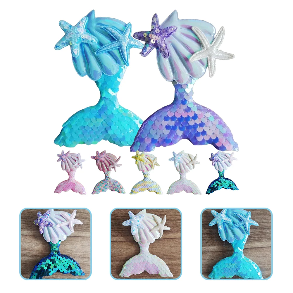 

7pcs Hair Accessories Jeans DIY Clothes Patches Crafts Patches Hair Clip Patches Backpack Patches Hairpin Patches