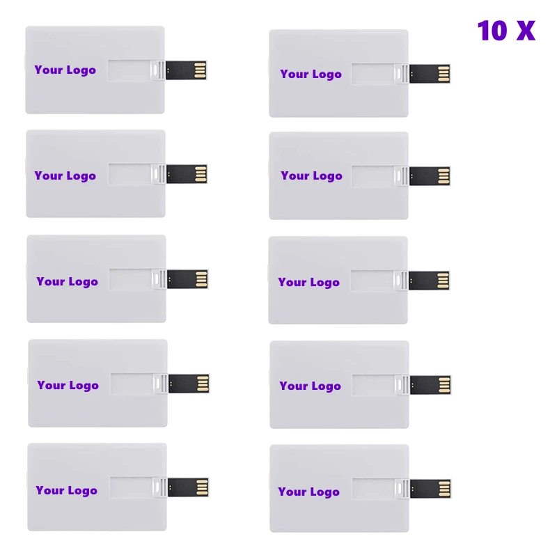

10PCS/LOT Free Customize Logo Individuality Credit Card Usb2.0 Flash Drive 128MB 1GB 4GB 8GB 16GB Pendrive Memory Stick U Disk