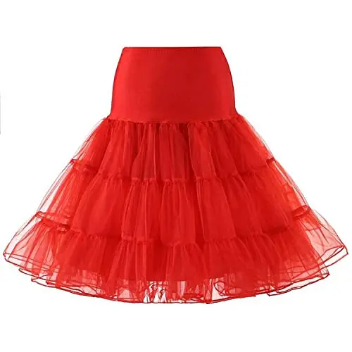 

50s Women Retro Petticoat Underskirt Vintage A-line Crinoline Half Slips Rockabilly Tutu Skirt 2022