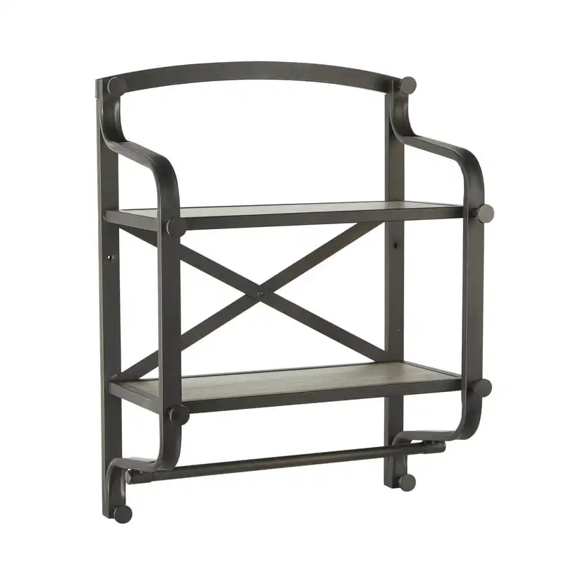 

Shelf Organizer, Bronze & Rustic Grey Wood