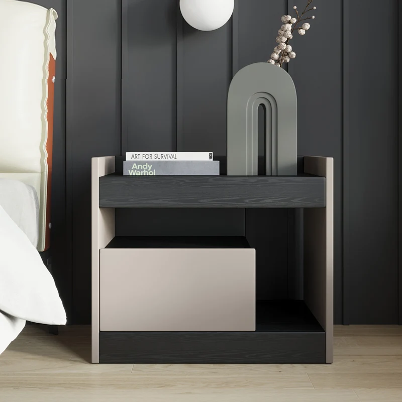 

Bedroom Storage Nightstand Drawers Nordic Black Nightstand Aesthetic Novelty Minimalist Design Table De Chevet Home Furniture
