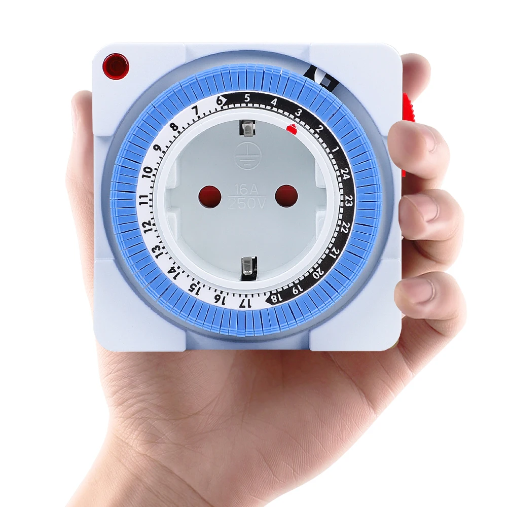 

24 Hour Cyclic Timer Switch Universal Timing Socket For kitchen Mechanical Timer 250V AC 16A EU Plug timers