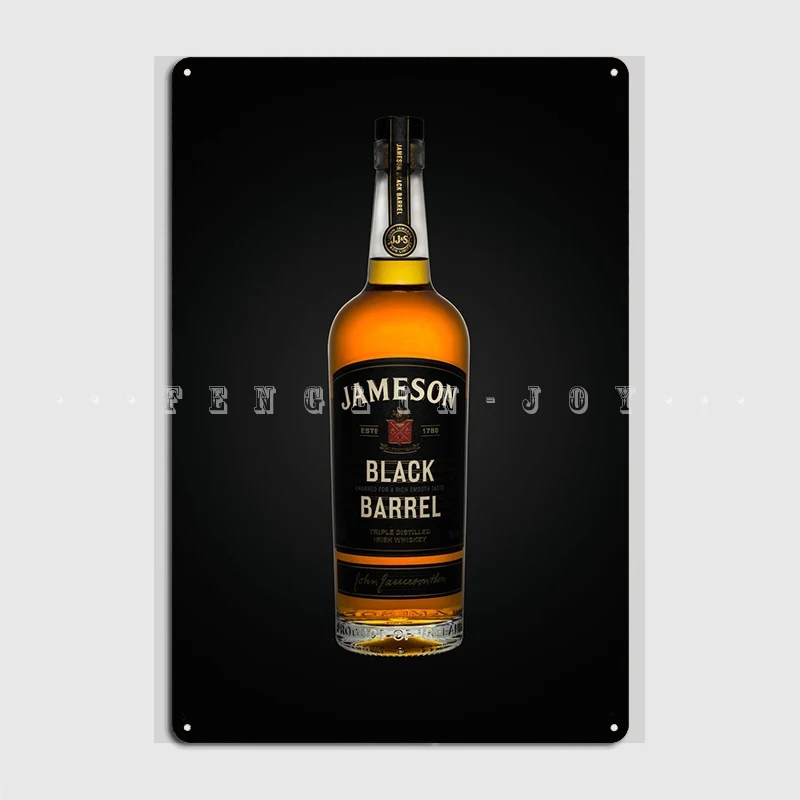 Jameson черный цилиндр металлический знак стена панель фотопластины оловянный