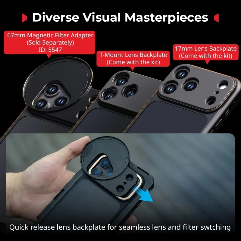 Фото Клетка для видеосъемки SmallRig 17 Pro/Pro Max для iPhone 17 Pro/Pro Max Basic Edition для записи/съемки видео №3
