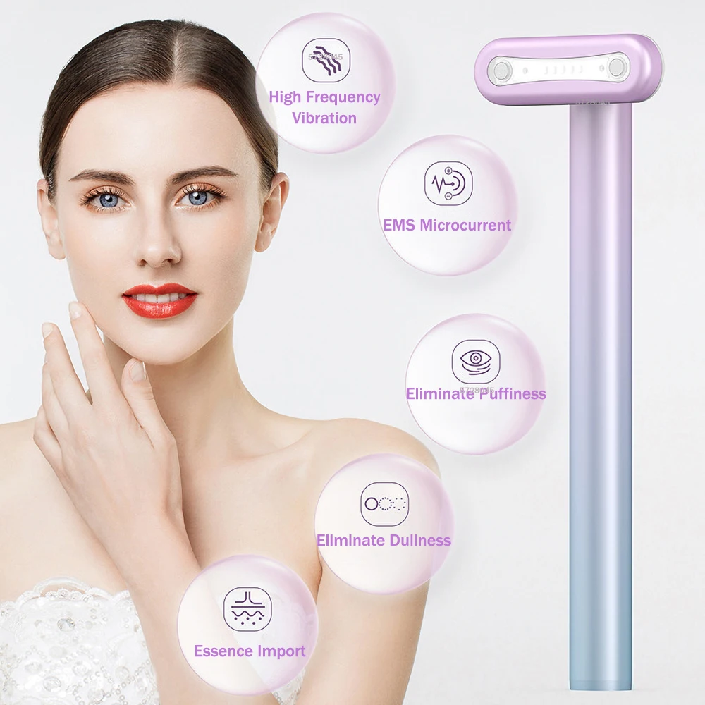 

Face eyes massager RF EMS microcurrent electroporation lifting facial vibration led skin grip wrinkle removal a
