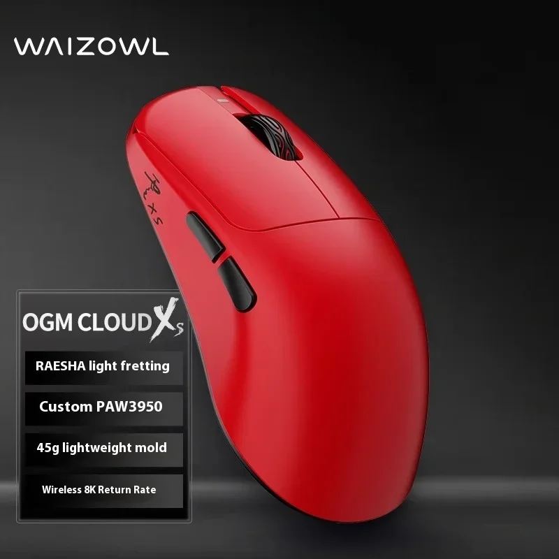 Фото Игровая мышь Waizowl OGM CloudXS, беспроводная 3-режимная мышь для киберспорта PAW3950, легкая мышь по индивидуальному заказу, компьютерные аксессуары, подарки №2