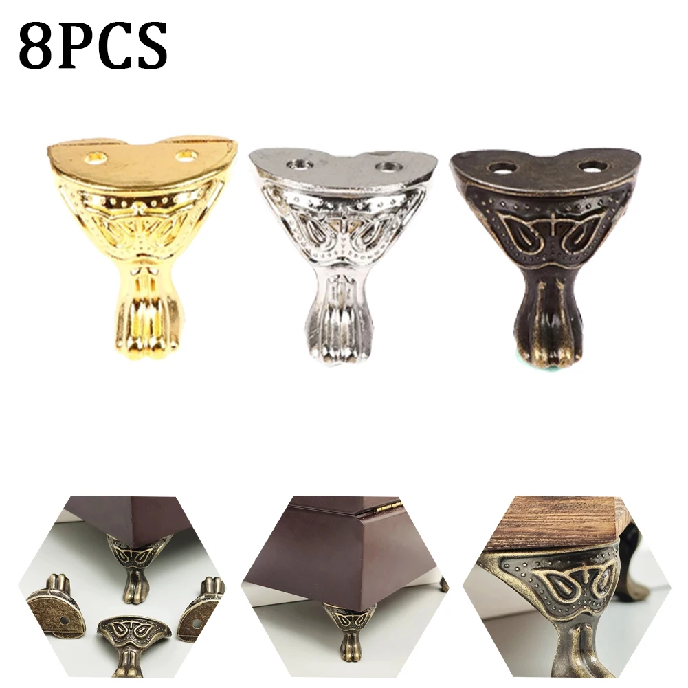 

8pcs-antique Small Animal Face Foot Gift Box Wooden Box Decorative Feet Zinc Alloy Feet Four-sided Corner Protection Corner Code