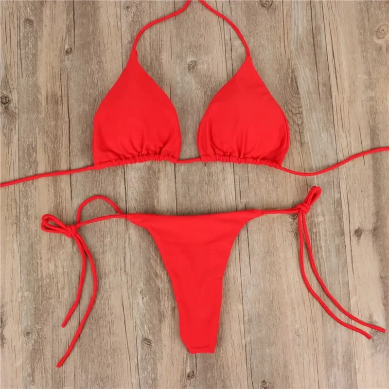 #Z30 Red Micro Bikini Women Brazilian Bikini Set Swimwear Women Swimming Suit For Women Beachwear Bathing Suit Bikini 2020