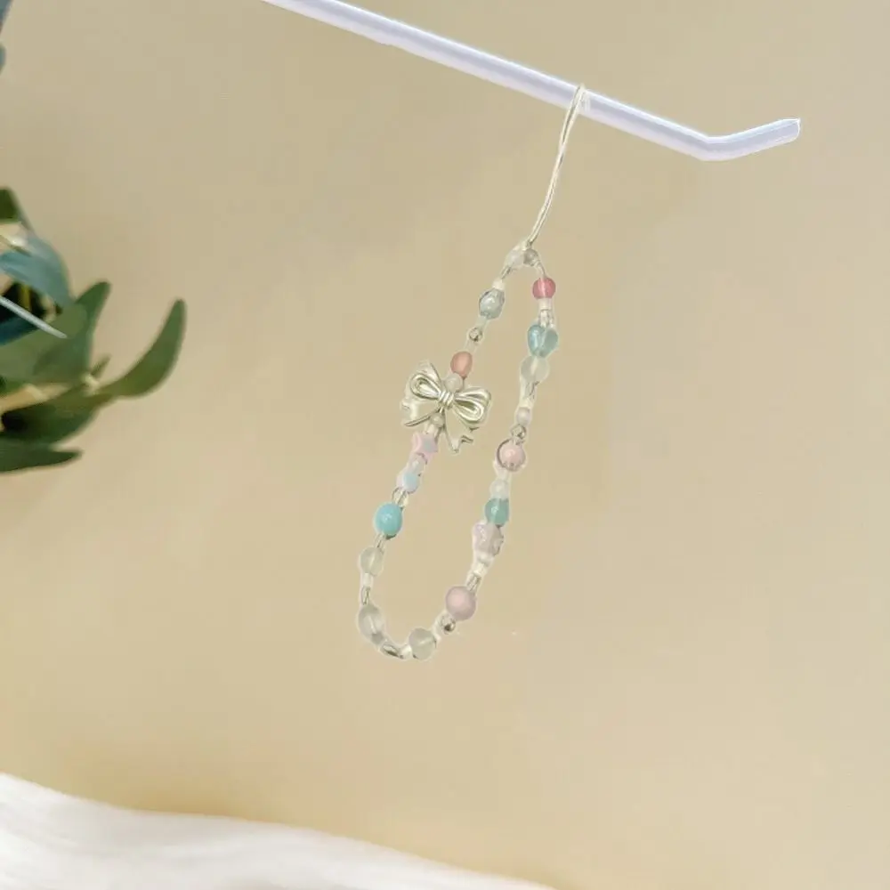 Lovely Wrist Strap Cute Bowknot Phone Chain Partysu Mobile Lanyard Beaded Charm Backpack Jewelry Gift