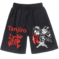 hot sale japanese anime demon slayer print shorts man woman casual loose beach short pants unisex funny cartoon short pant