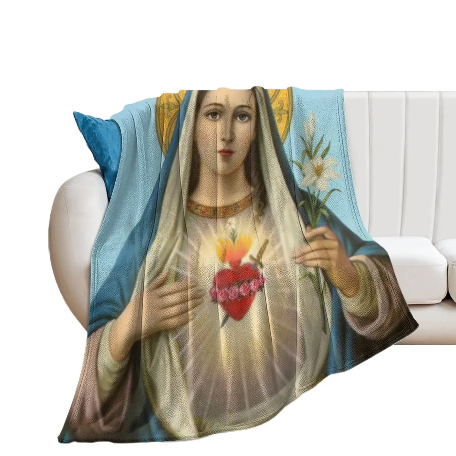 

Jesus Virgin Mary Blanket Christ Flannel Soft Plush Sofa Bed Throwing Blanket Virgin Mary religious belief Blanket Home Bedding