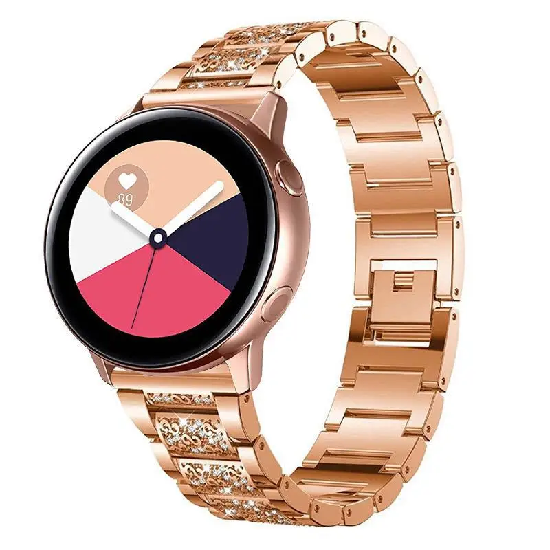 22mm Diamond Strap for Samsung Galaxy Watch 46mm women metal bracelet for Huawei watch GT 2/3 pro Stainless steel Watch Bands