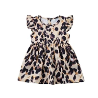 toddler baby girls clothing summer fashion leopard dress bodysuit casual round neck fly sleeve a line dress with inner shorts