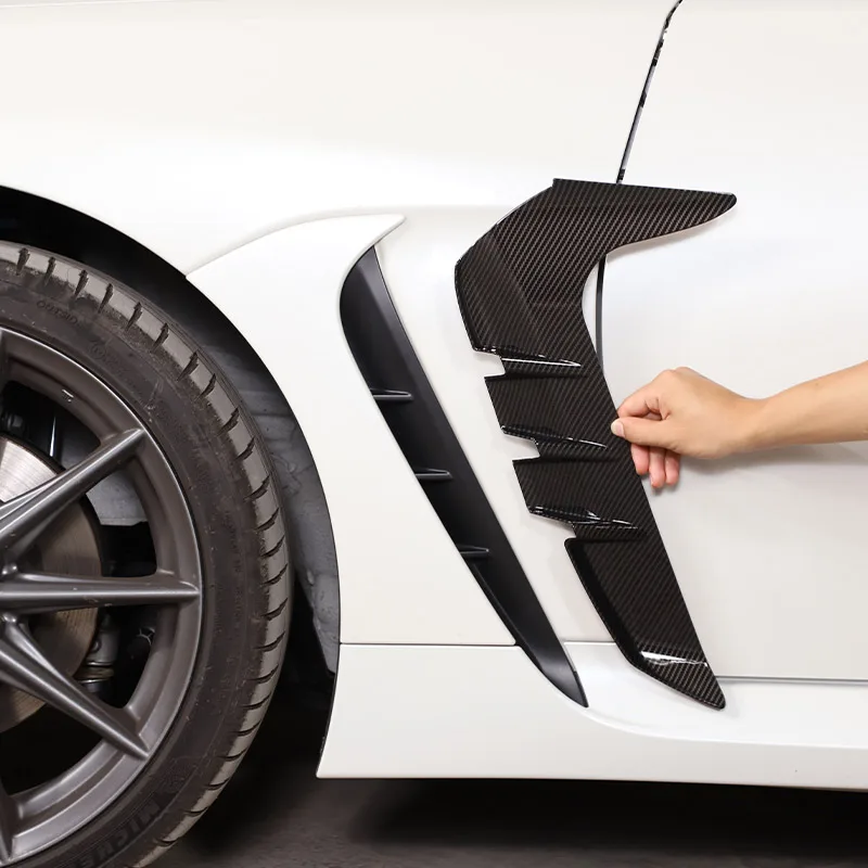 

Для Toyota 86 Subaru BRZ 2022 ABS углеродное волокно/черное автомобильное переднее боковое крыло радиатор вентиляционные отверстия отделка панель наклейка автомобильные аксессуары