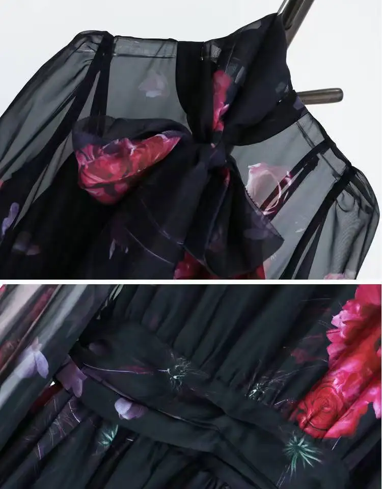 Платье с шарфом и воротником длинным рукавом высокой талией трехмерное