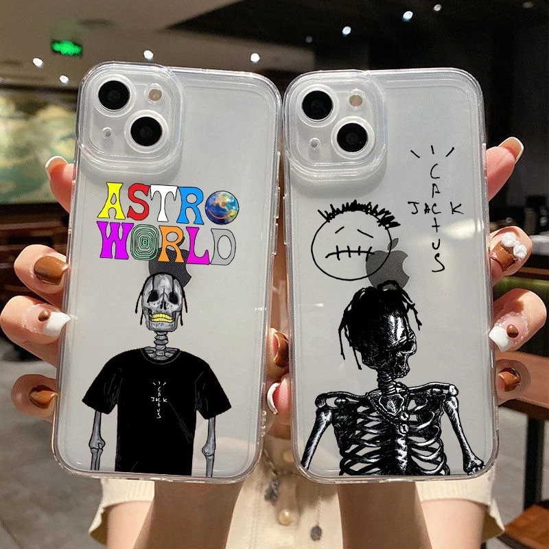 

Hot Travis Scott Huncho Jack Phone Cover For iPhone 11 12 13 14 Pro Max X XR XS Max 8 14Plus 13Mini White Soft Silicone TPU Case