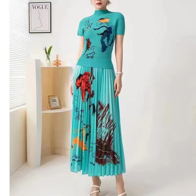 Летняя Новинка 2024 модная облегающая женская рубашка миаке с оборками маленькая