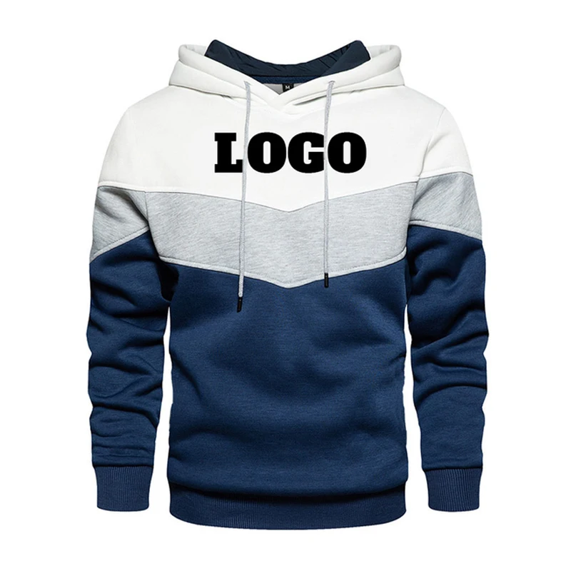 

Custom Logo Patchwork Hoodies Men's Fashion Hooded Sweatshirts Spring AndAutumn Fashion Streetwear Outdoor Casual Pullover Coats