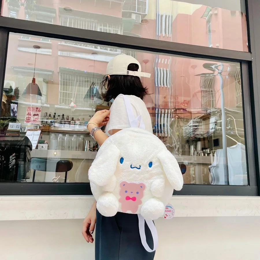 Милый Плюшевый Рюкзак Sanrio Cinnamoroll Kawaii My Melody Plushie Kuromi Bag Purin Dog аниме плюшевые