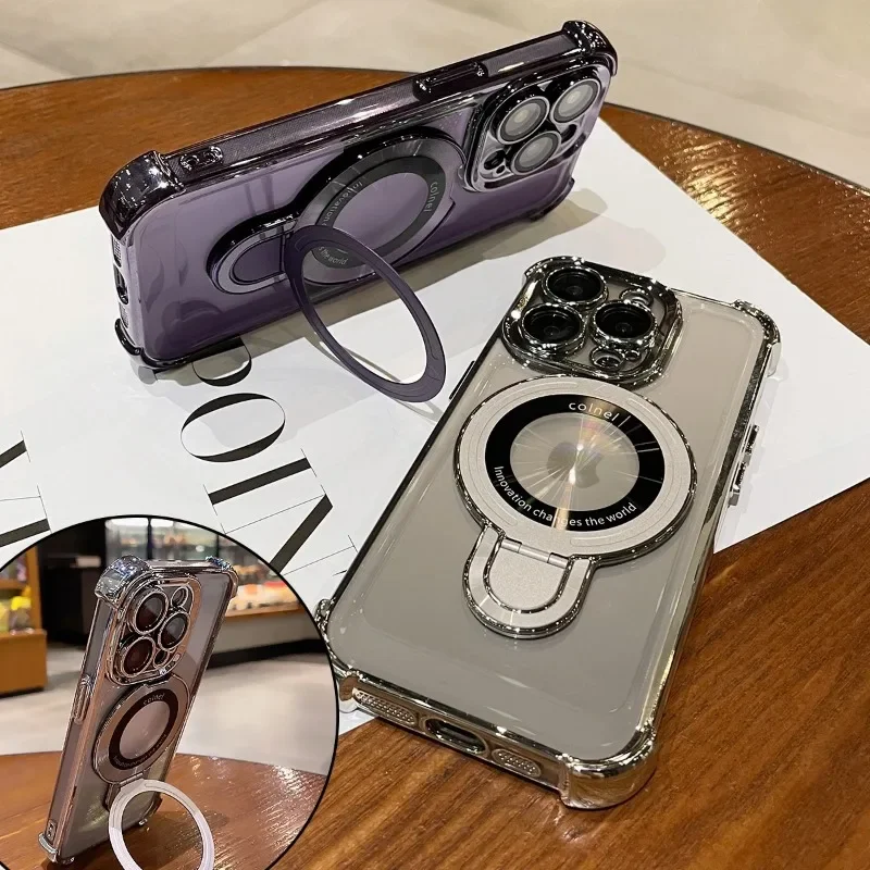 Противоударный чехол с магнитным кронштейном для iPhone 15 16 11 12 13 14 Pro Max Plus Magsafe