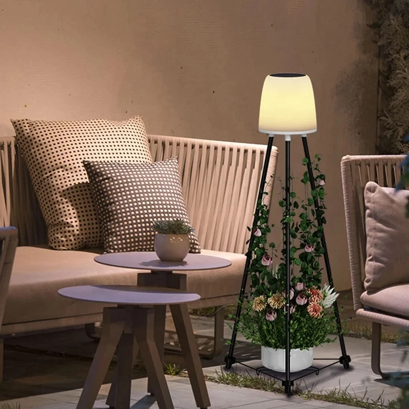 Уличная декоративная подставка для растений на солнечной батарее