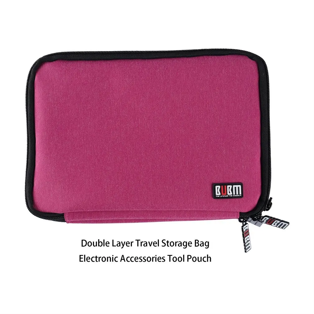 

Waterproof Double Layer Travel Storage Bag Electronic Accessories Tool Pouch Organizer Hard Drive Cable Pen Drive 3 Colors
