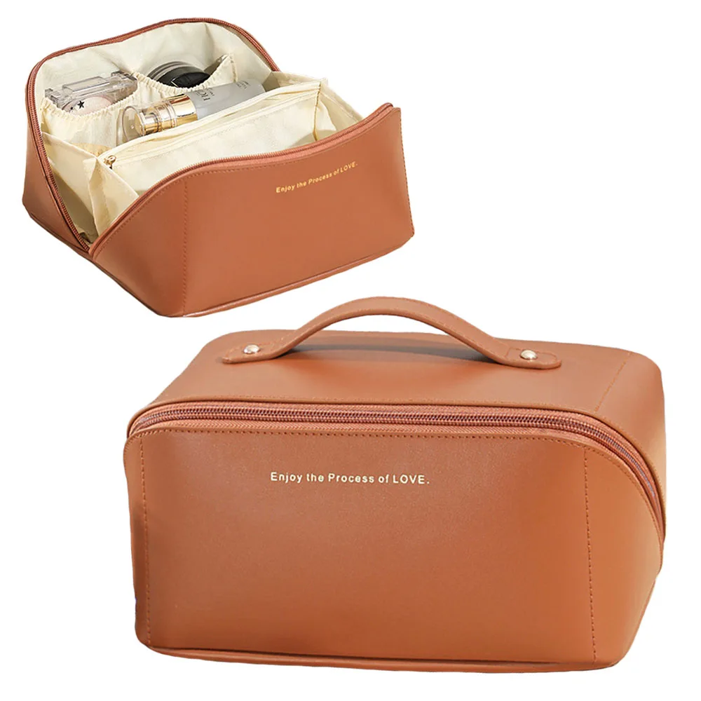Marfino Make Up Case Storage Box Travel Pu Leather Portable Organizer Professional Artist Pouch Luxury Lady Bag