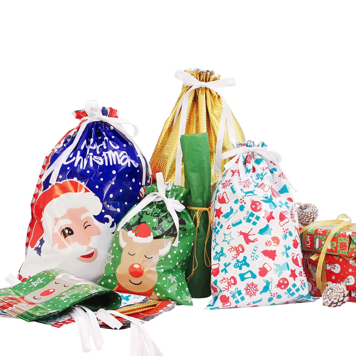 

Рождественские подарочные пакеты, конфеты из фольги, Goodie, среднего размера, набор для лакомства, блеска для губ