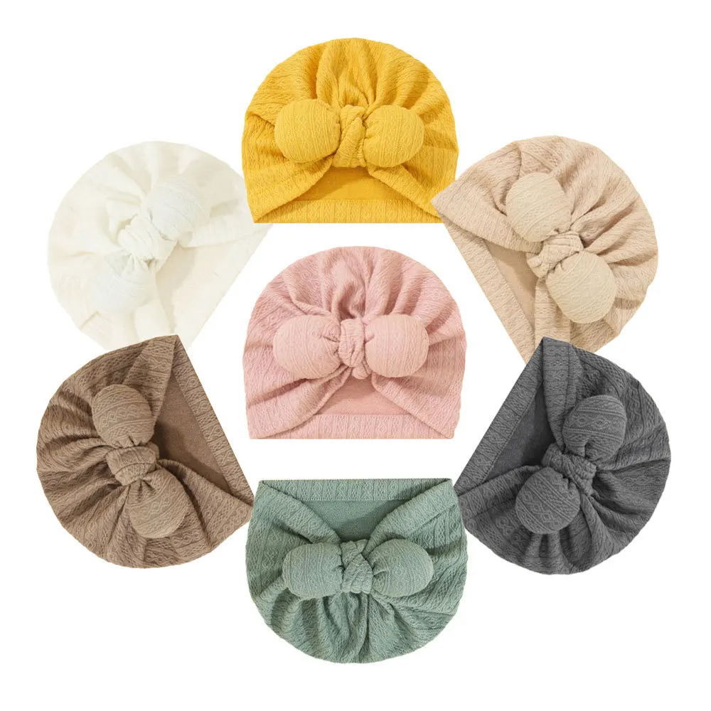 

Knot Bow Baby Headbands Toddler Headwraps Baby Girl Flower Turban Hats Elastic Beanies Bonnet Girls Caps Baby Hair Accessories