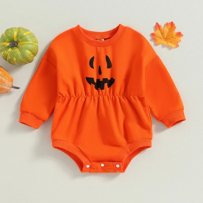 

Комбинезон детский с длинным рукавом и принтом тыквы, на Хэллоуин