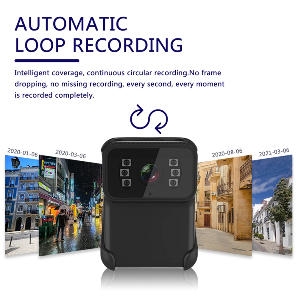 

Миниатюрная полицейская камера 1080P HD, водонепроницаемая Пыленепроницаемая Карманная камера видеонаблюдения с Wi-Fi и поддержкой TF-карт до 256 ...