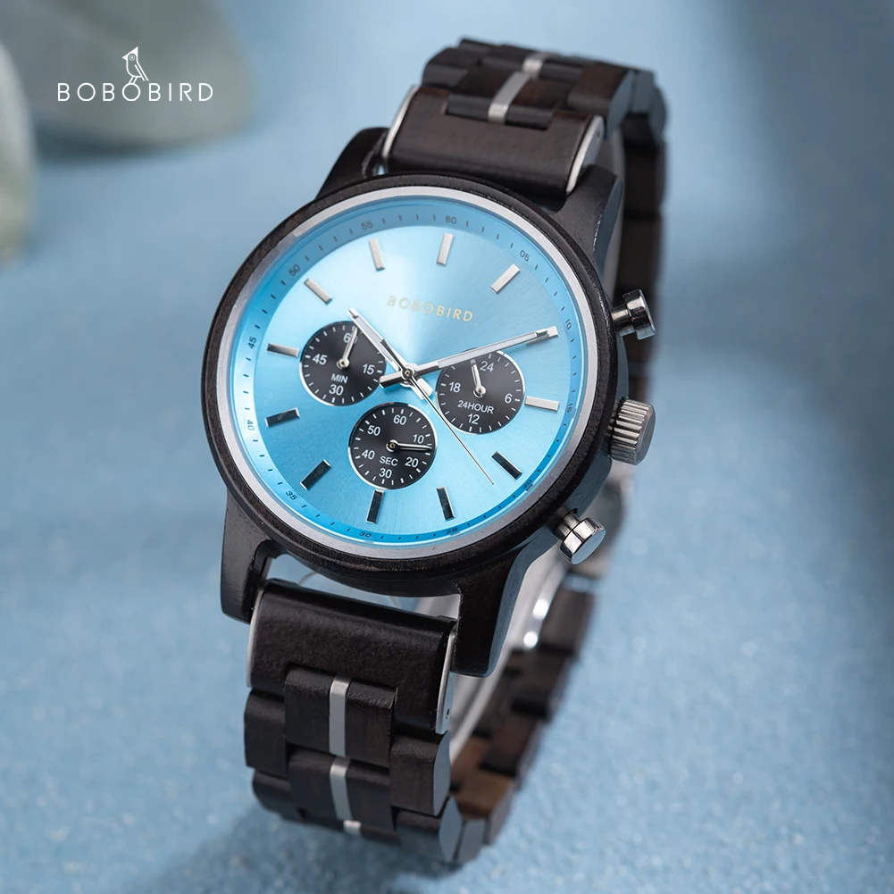 Деревянные часы для мужчин BOBOBIRD лучшие новые модные спортивные кварцевые