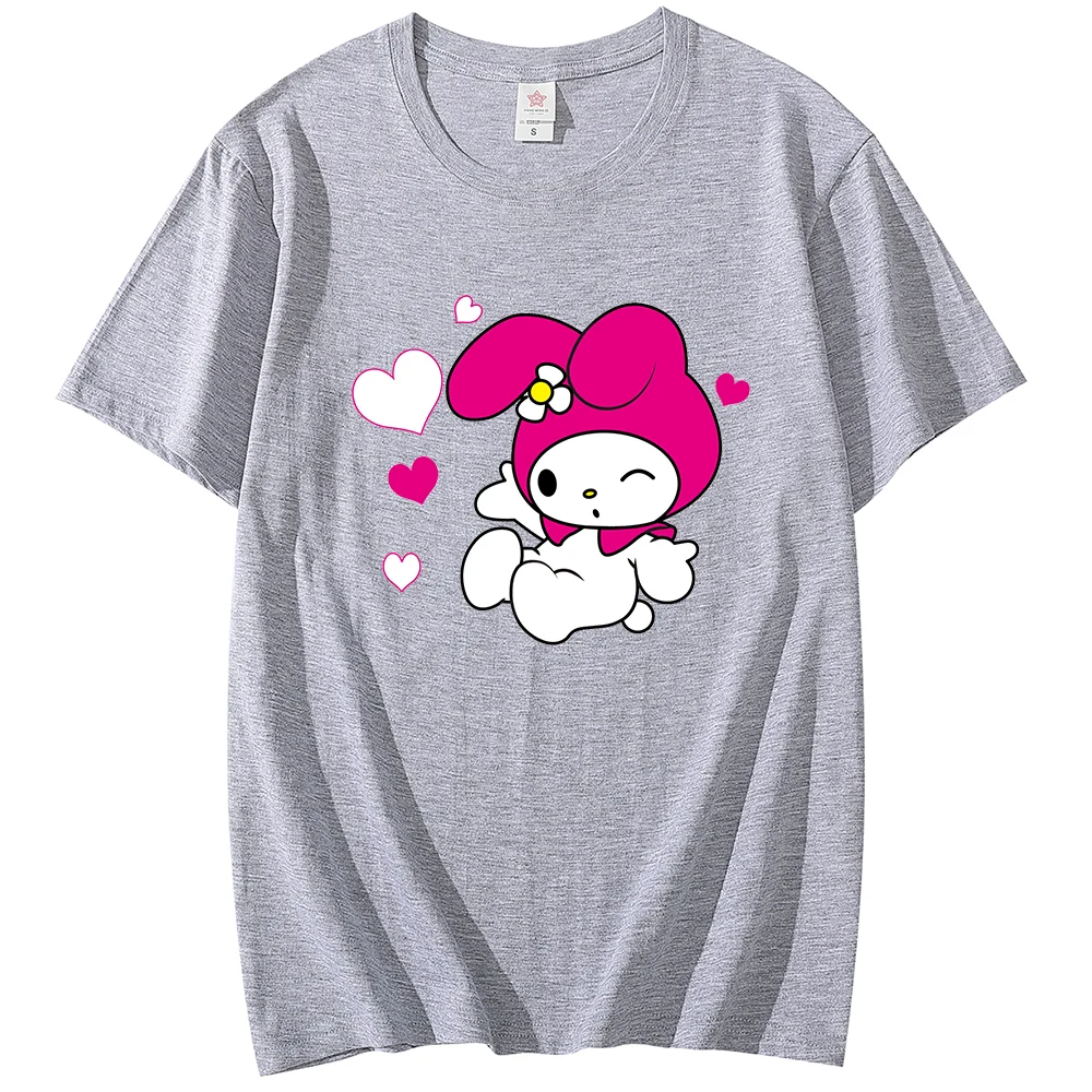 Sanrio Kawaii My Melody печатная Футболка уличная спортивная парная Студенческая футболка