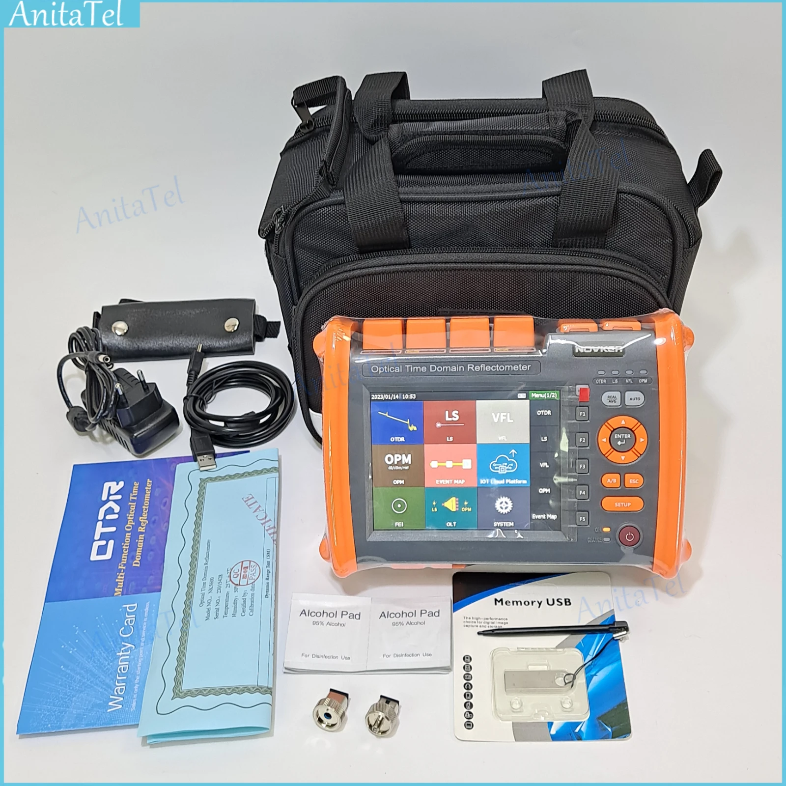 Лучший Многофункциональный оптический рефлектометр NOVKER NK5600 OTDR с временным доменом, 1310 нм/1550 нм, 30/32 дБ, 100 км, с источником фотометра VFL
