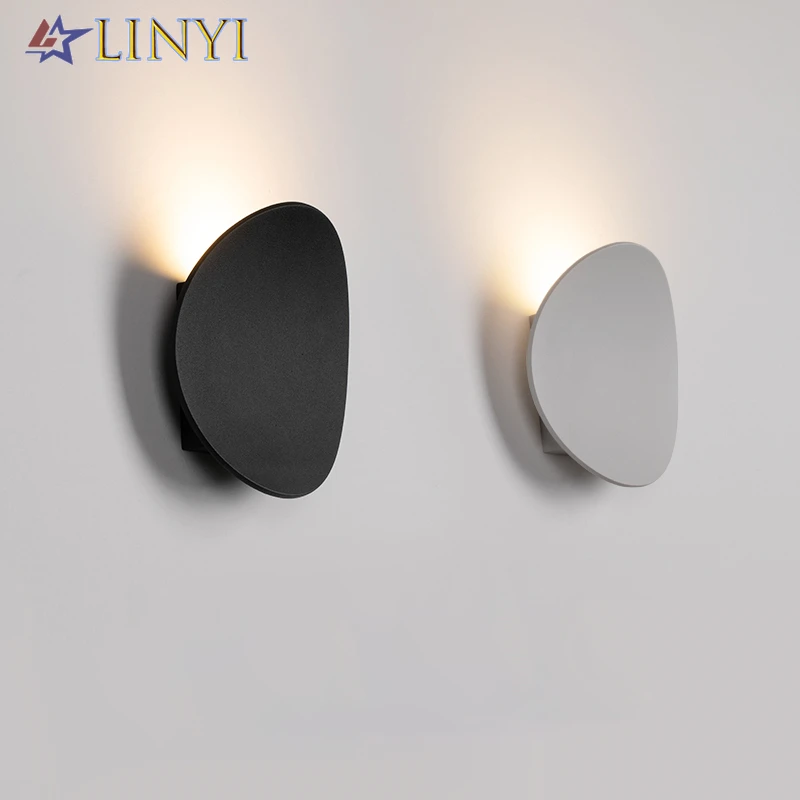 

Modern 7W Interior Wall Lamps Aluminum White and Black Brushed Gold Wall Decoration Living Room Bedside Wall Lights Wall Sconces