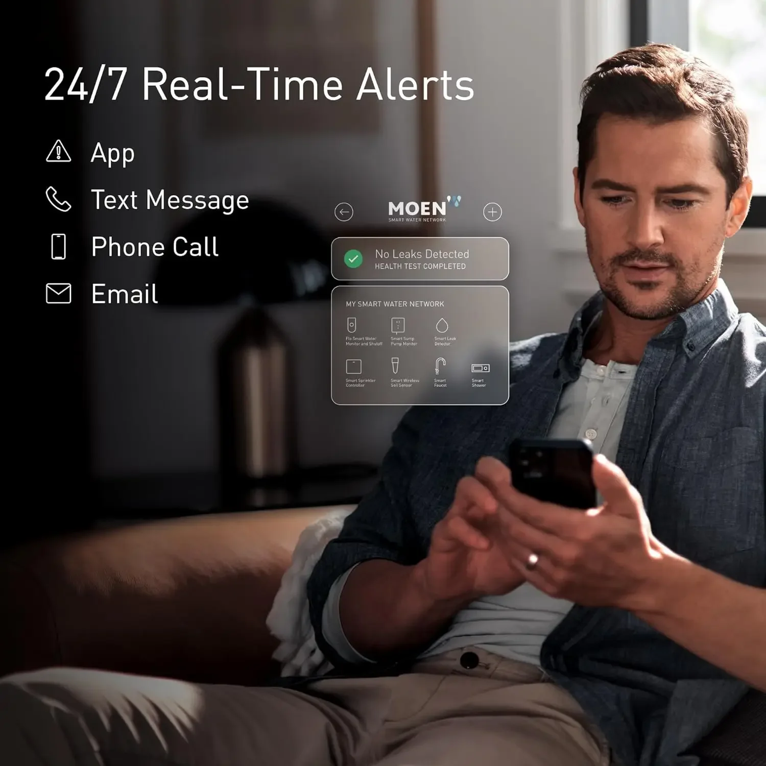 Умный датчик утечки воды Moen Flo и автоматический отключения Wi-Fi подключенный
